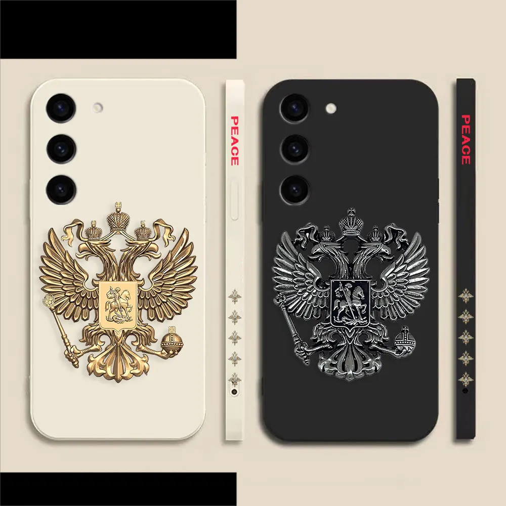 Russian Double-headed Eagle Logo Phone Case For Samsung S23 S22 S21 S20 FE S11 S11E S10 S10E S9 S8 S30 Ultra Plus 4G 5G Case