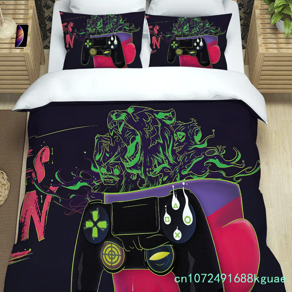 White Black Stick Figure Game Comics Duvet Cover Bed Bedding Set Home Quilt Cover Pillowcases Bedroom Bedding Set No Sheet