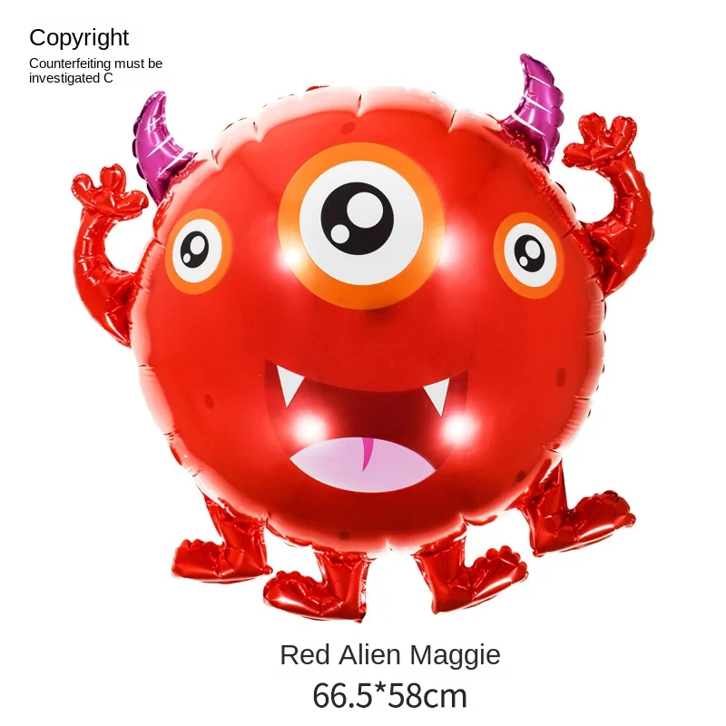 New Alien Balloon Alien Virus Shape Balloon Aluminum Film Small Monster Children Cartoon Decoration