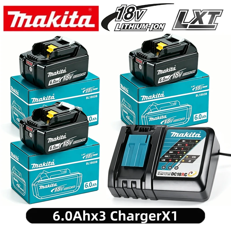 Makita 18V Battery 6AH BL1860 Power Tool Lithium ion Makita DDF487 BL1850B BL1860B electric tool battery image 3