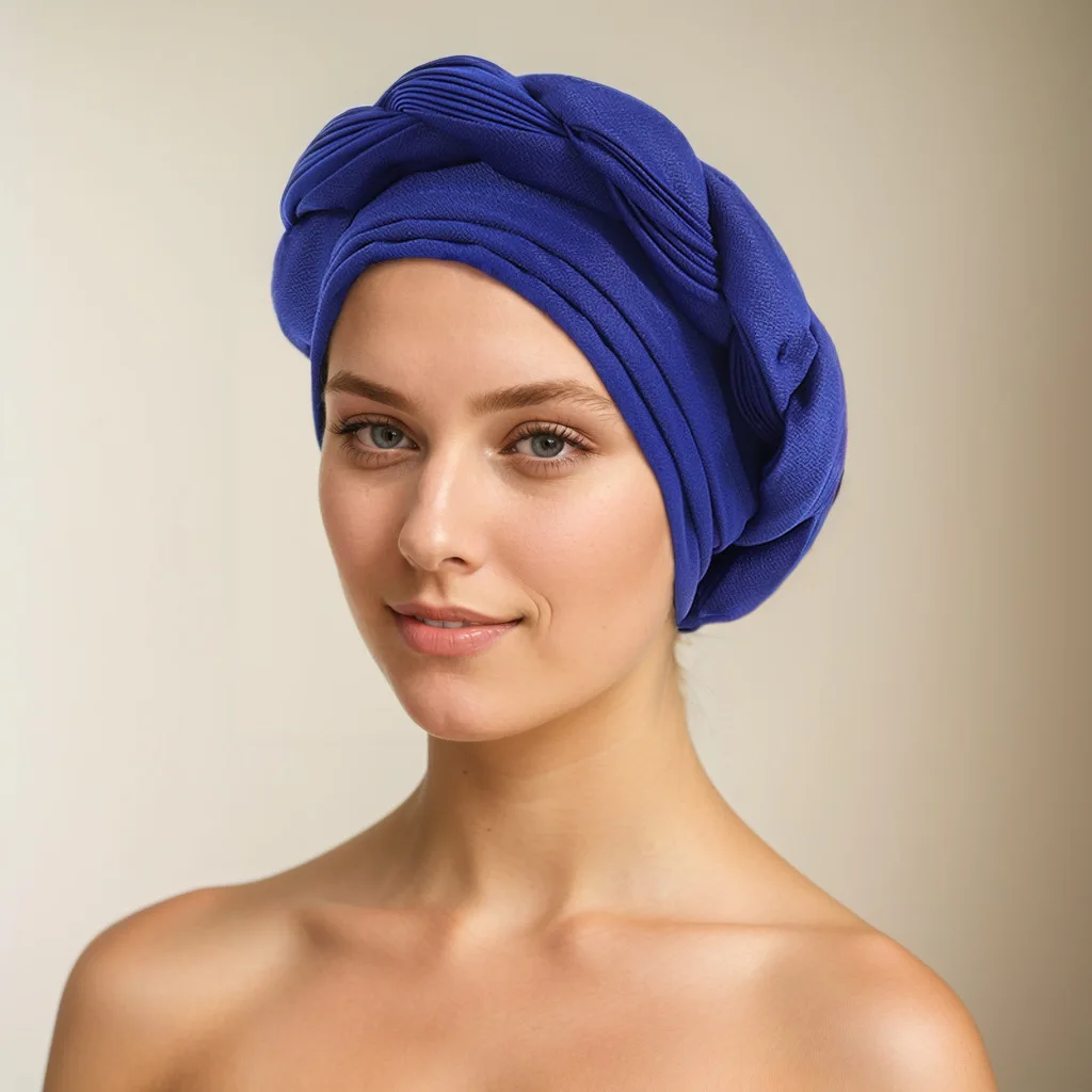 

New Muslim Women Big Braid Turban Head Wrap Cap for African Auto Gele Headscarf Bonnet Headwear Already Made Headgear Turbante