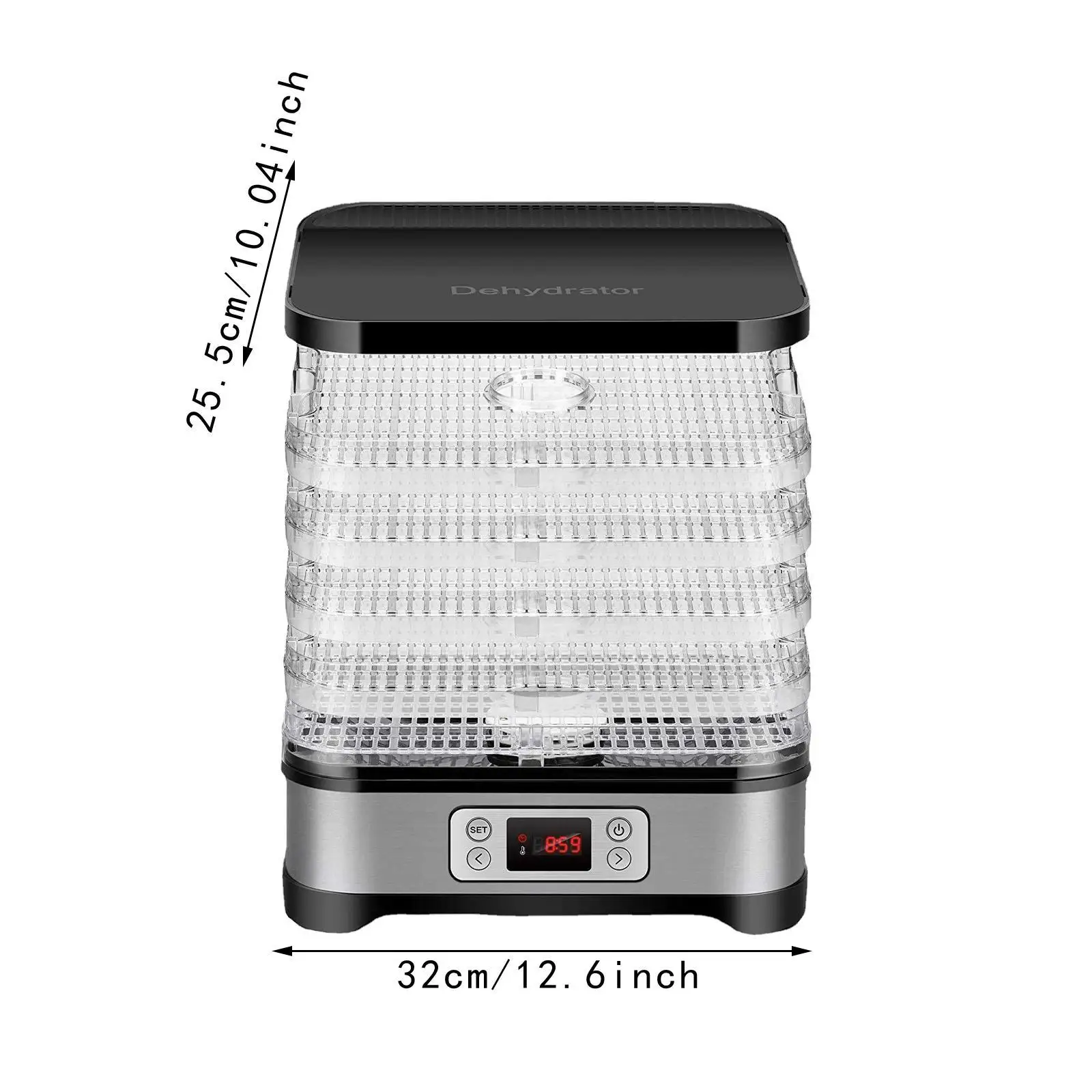 مجفف طعام كهربائي 5 صواني مجفف فواكه محمول للكلاب يعامل اللحوم والوجبات الخفيفة