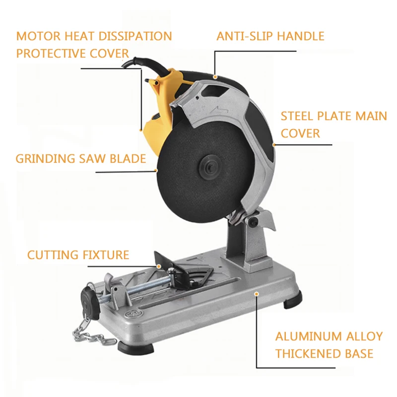 Multifunctional electric tool cutting machine household small desktop aluminum steel wood export profile cutting machine