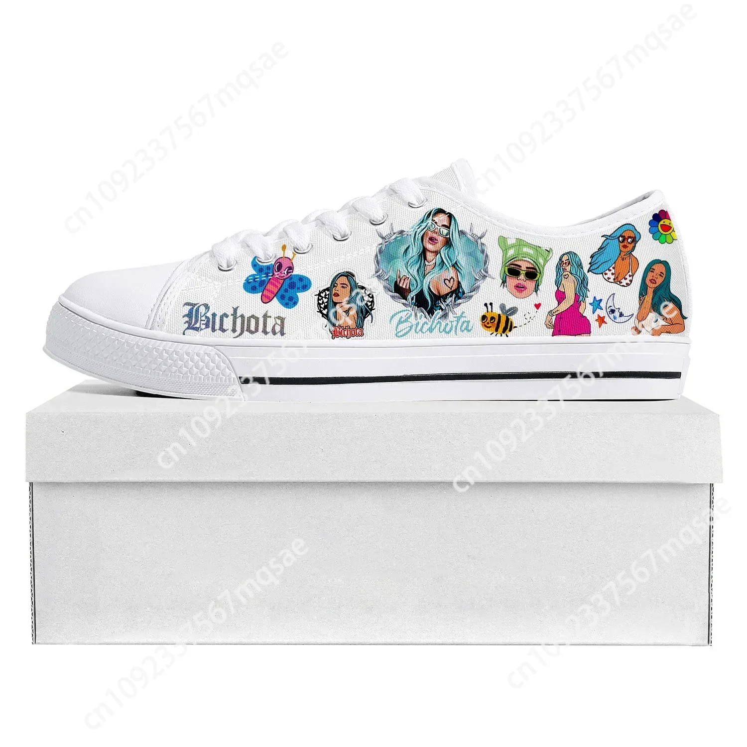 Karol G Bichota lage top hoge kwaliteit sneakers heren dames tiener canvas sneaker casual paar schoenen op maat gemaakte schoen wit