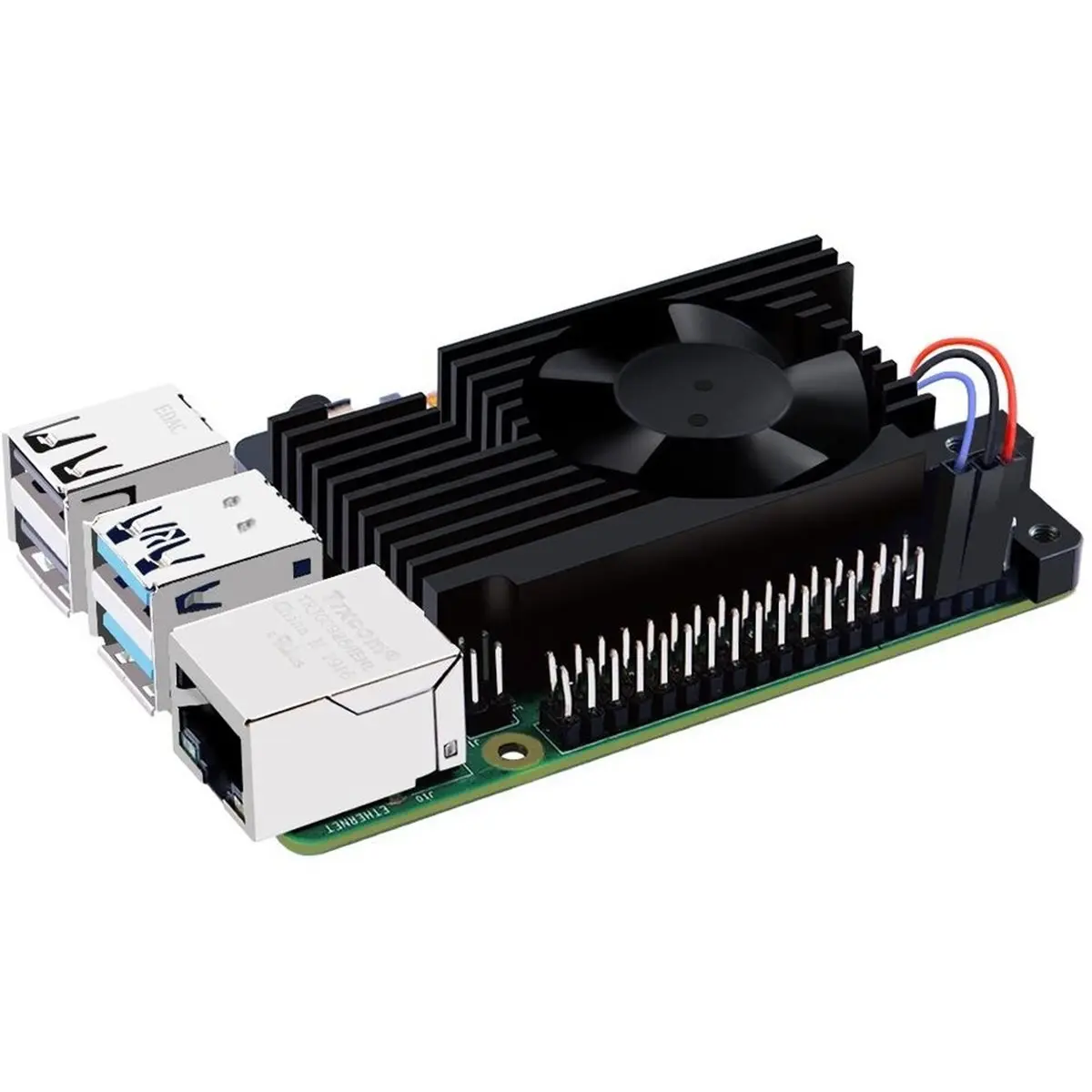 Suitable For Raspberry Pi 4 Adjustable Speed Fan, Heatsink Automatic Shutdown CNC Extreme Cooler PWM Heat Sink for RPI 4 Model B