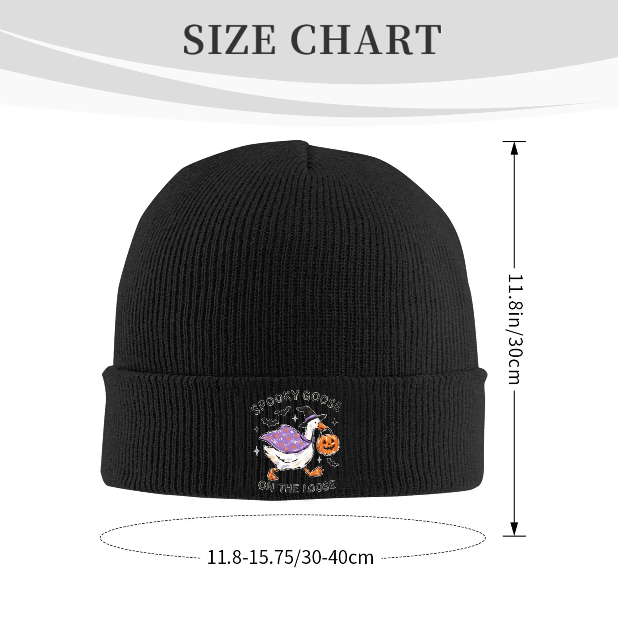 Spooky Goose Halloween Costume Knitted Caps Women's Men's Beanies Winter Hats Acrylic  Casual Melon Cap