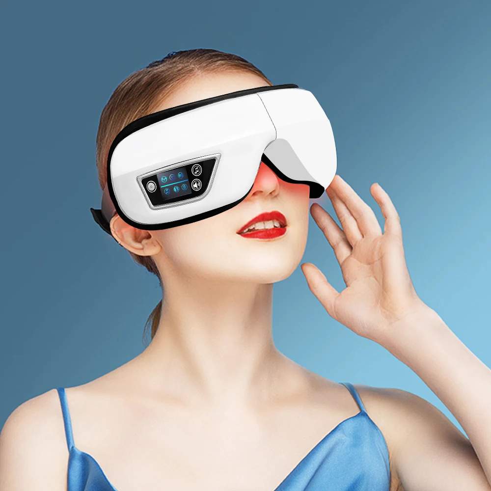 

Eye Massager Smart Airbag Vibrating Hot Compress Massage Instrument Relieve Eye Fatigue Improve Sleep Portable Foldable Eyemask