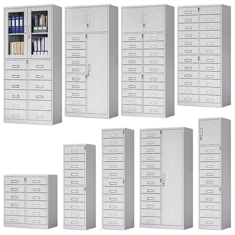 Steel Multi-chest 24-bucket Iron Cabinet Catalog Drawer File Cabinet A4 Data Office File Storage