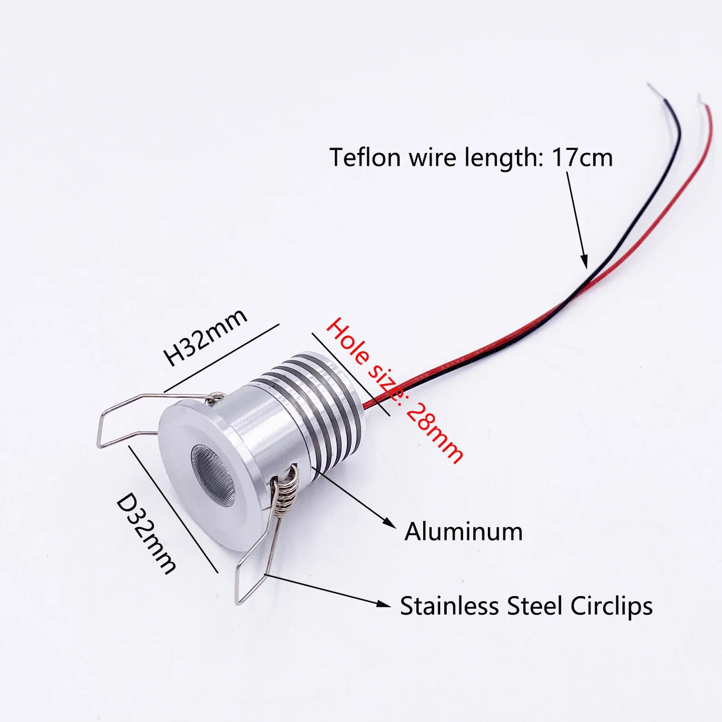 DC12v 24v Recessed Light 2w 3w Mini Led Downlight Dimmable Spotlight Room Decor D28mm Built In Ceiling Bulb Spot Circular Lamp