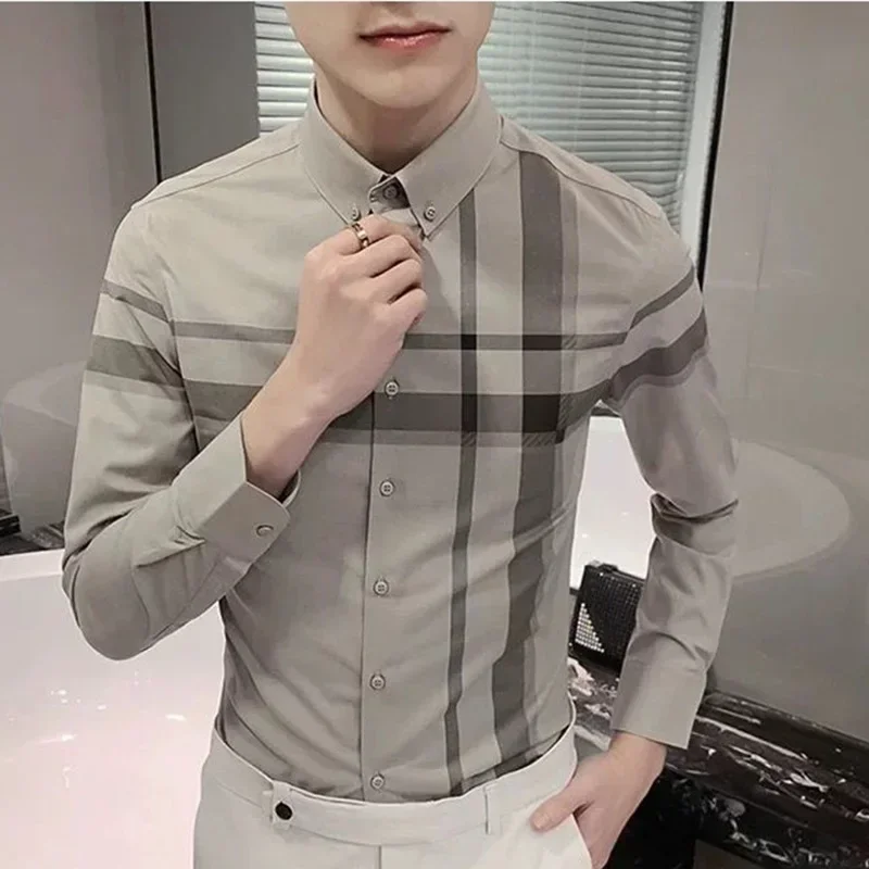 Fashion Lapel Printed Casual Long Sleeve Shirts Men's Clothing 2023 Autumn New Loose Korean Tops All-match Shirt