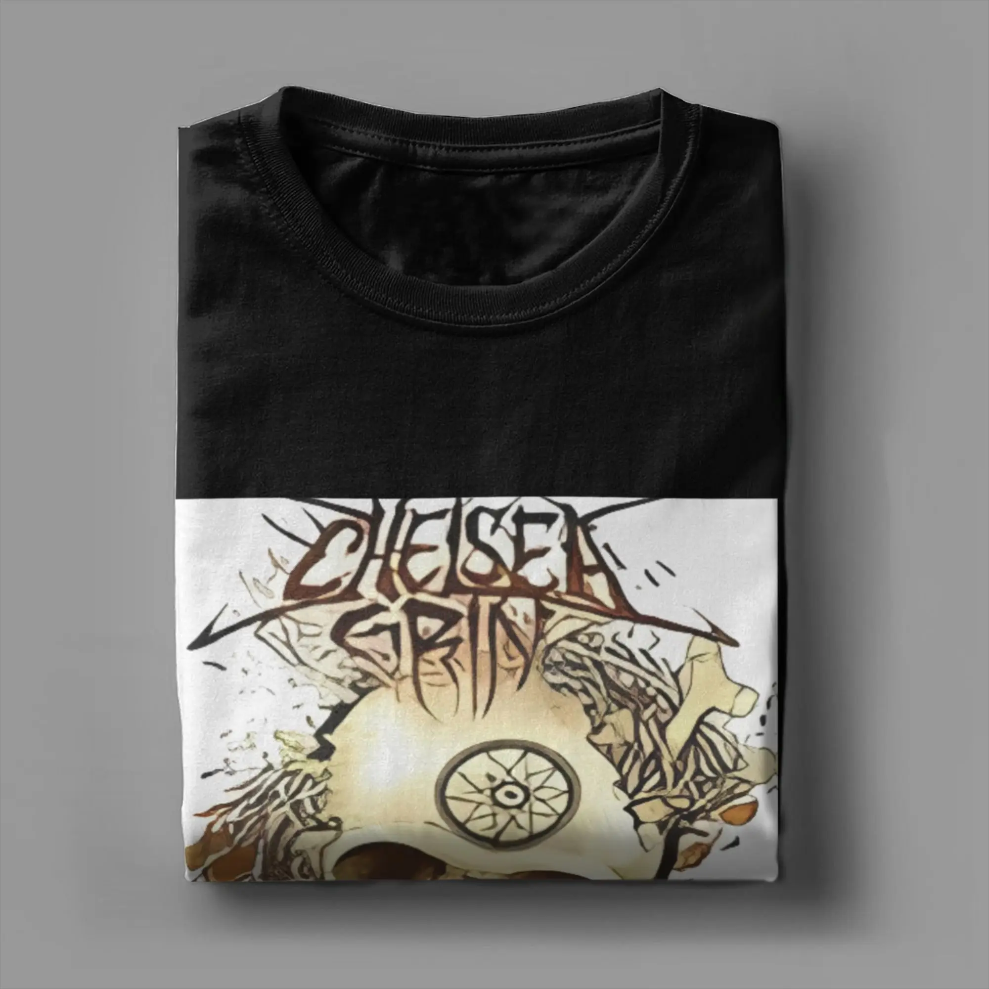 Logo Decal Funny 100% Cotton T-Shirt Chelsea Grin Tops Tees For Men - view 3