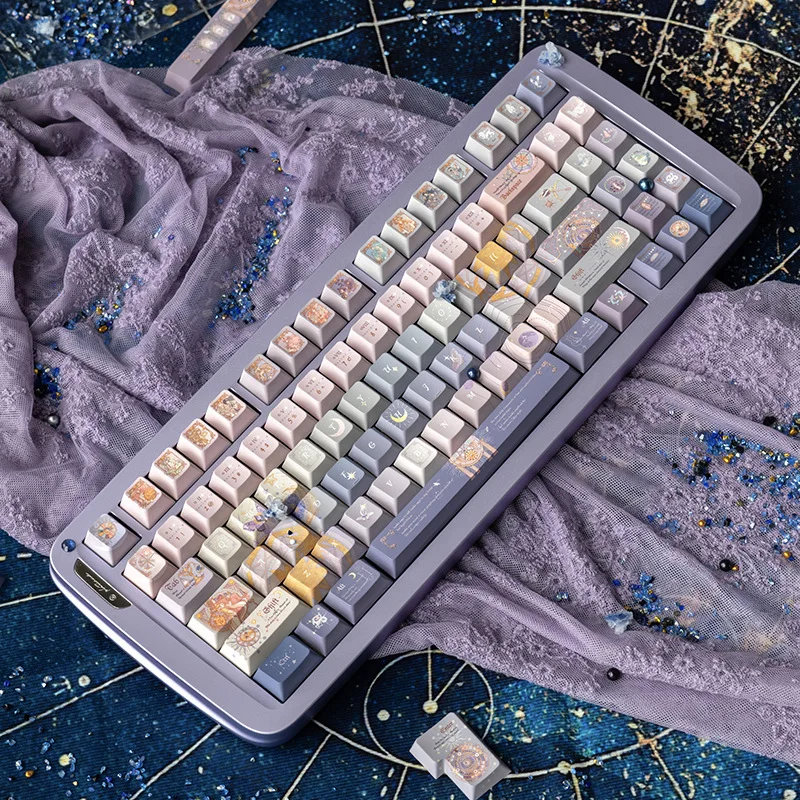 Twelve Teana constellation keycaps custom sublimation original magnetic axis girls classic retro blue-purple
