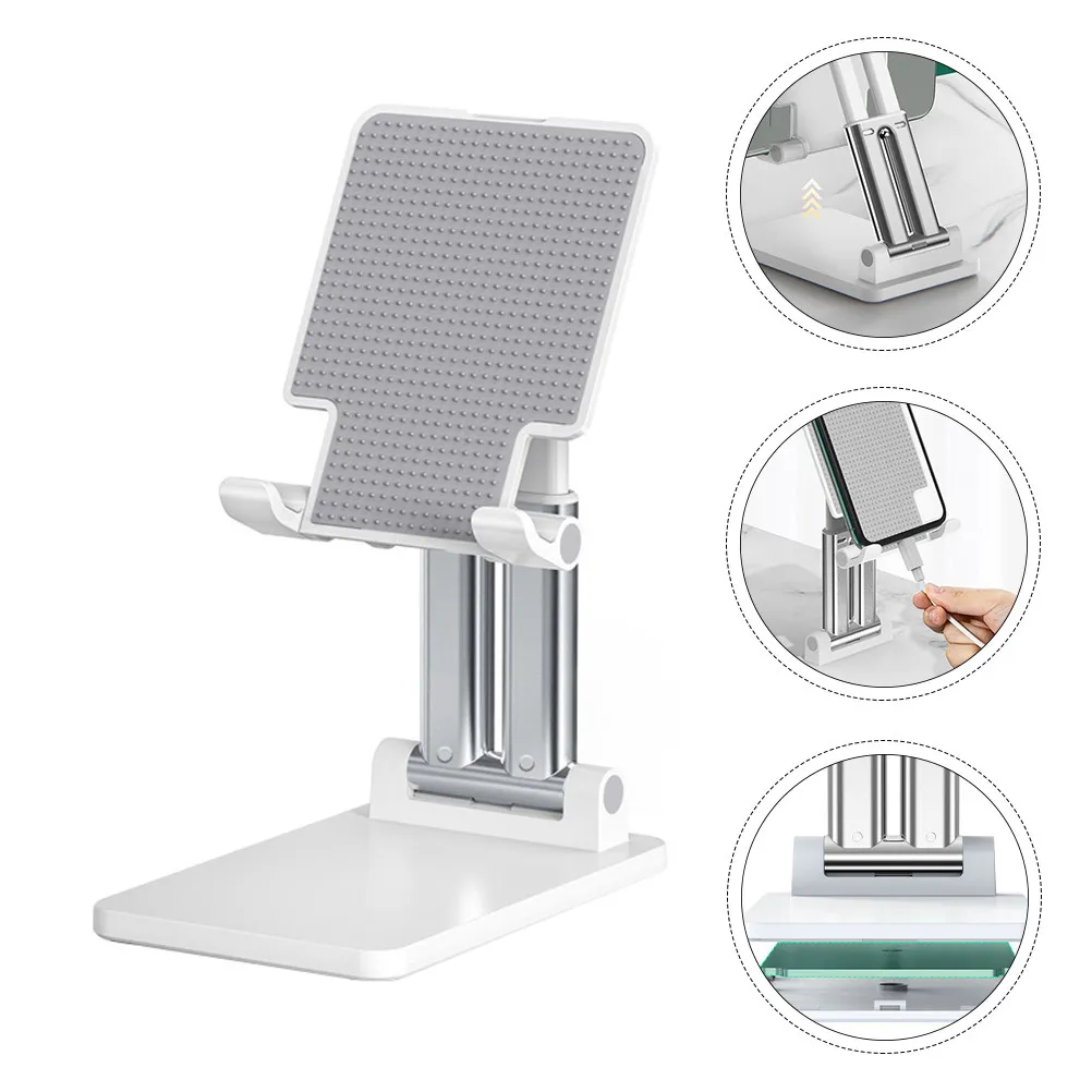 

Foldable Adjustable Tablet Holder Telescopic Phone Stand Multi-Angle Desktop Charging Dock Stable Thickened Double Pole Design