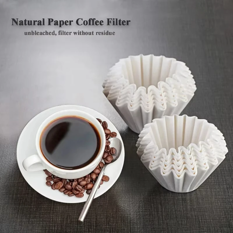 50/100Pcs Hand Brewed Drip Filter Coffee Filter Paper Cake Bowl Shape Cups Basket Fits Coffee Dripper Cups Basket Drippe Tools