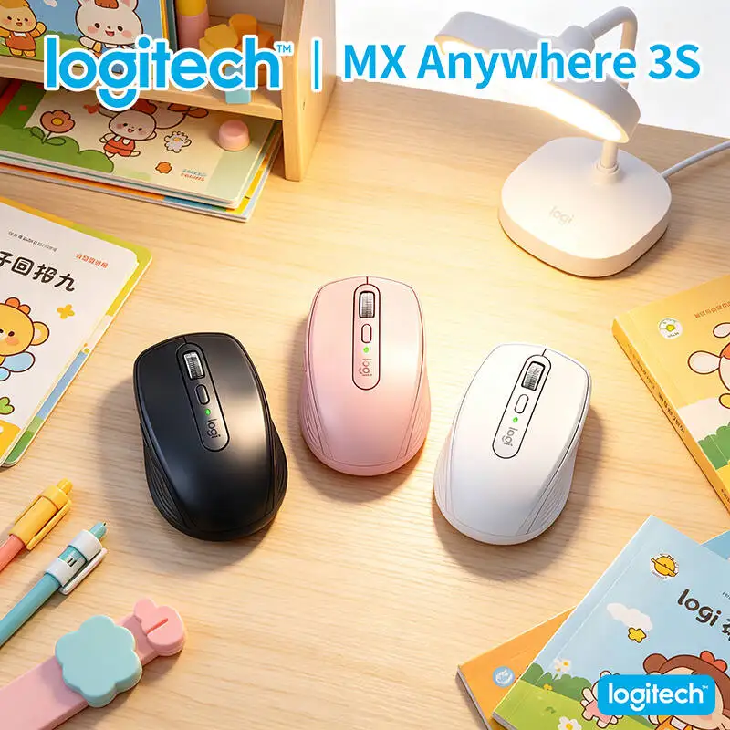 Top-Tier Logitech MX Anywhere 3S Mouse - 8K DPI, Hyper-Scroll, Silent Click, Multi-OS Compatibility for Office