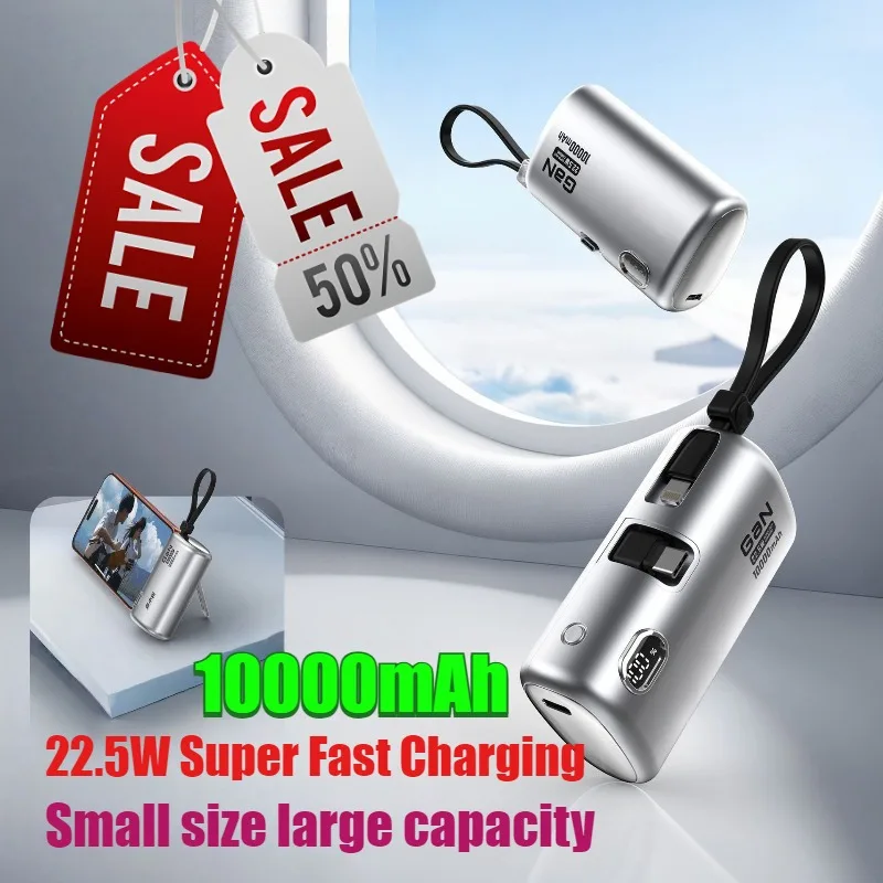 

22.5W 10000mAh 3C Certified Fast Charging Power Bank with Bracket and Built-in Cable for All Series of Smartphones