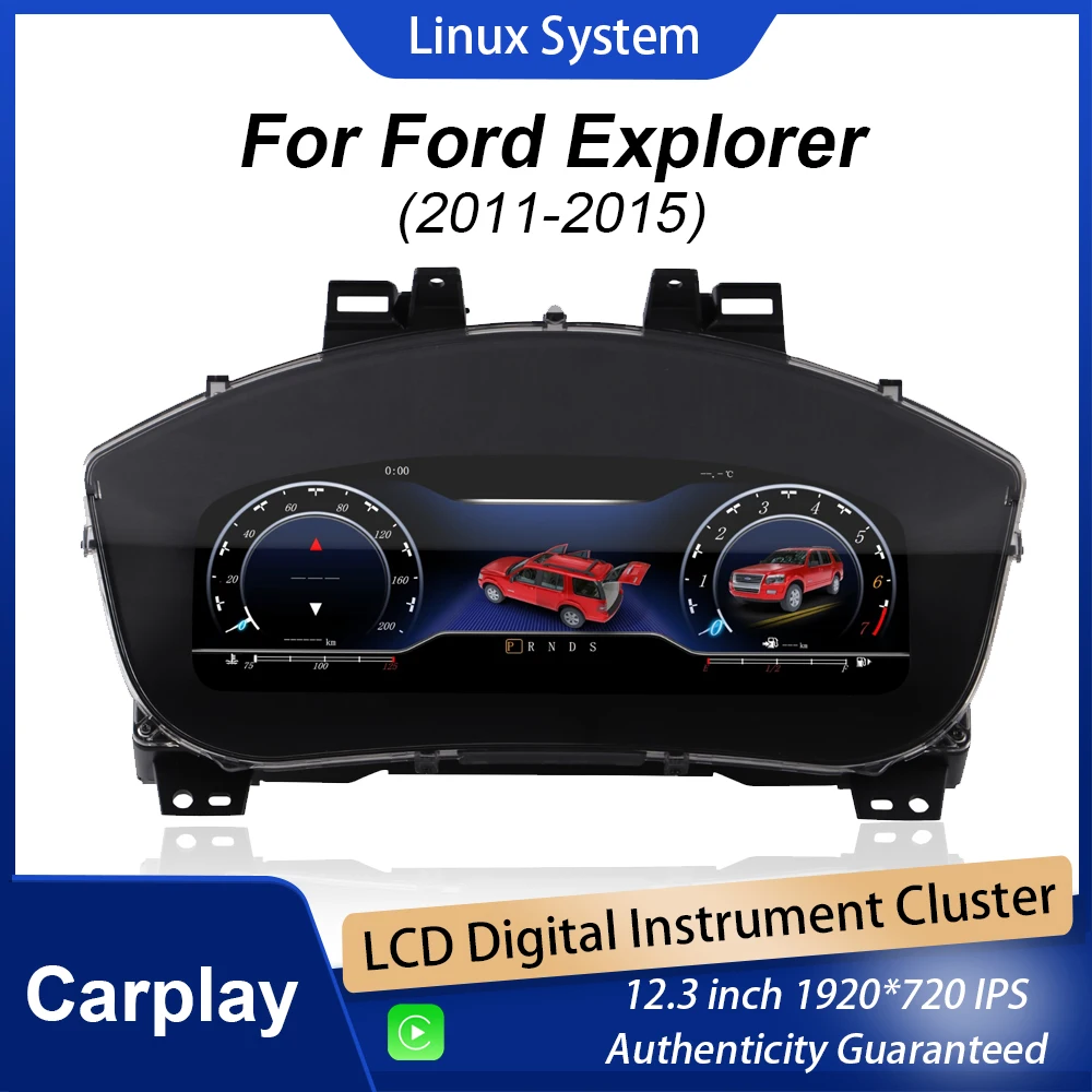 

Digital Instrument Cluster Display For Ford Explorer 2011-2015 Speedometer 12.3”HD screen1920*720/Wireless CarPlay/Plug&Play