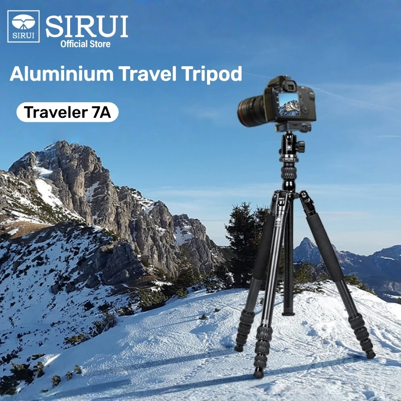 SIRUI 1.65M Aluminium Travel Tripod For Mobile Phone Camera Accessories For DSLR Camera Load 8KG Traveler 7A With E-10 Ball Head