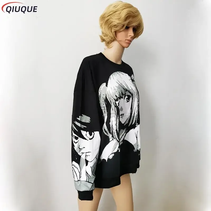 Anime death note misa amane hoodie meninas harajuku cosplay traje coreano oversize hoodies para mulher