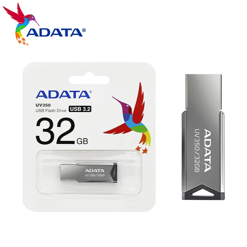 ADATA UV350 USB 3.2 Pen Drive Metal U Disk 32GB 64GB 128GB 256GB USB Flash Drive for Computer High Quality Memory Pendrive