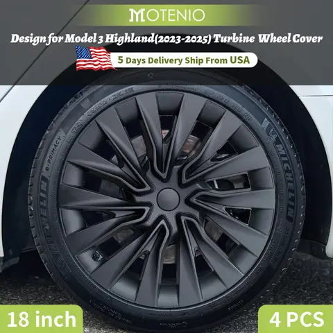 4PCS Wheel Cap 18 Inch Turbine Automobile Hubcap for Tesla Model 3 Highland 2023-2025 Hub Cap Performance Replacement for Tesla
