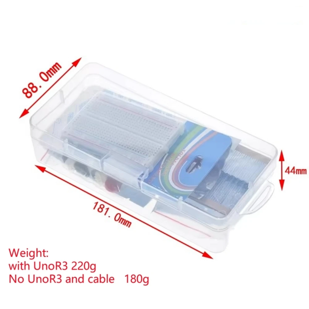 400 Tie-points Breadboard DIY Project Starter Kit For Arduino UNO R3 Kit Electronic DIY Kit Electronic Component Set With Box