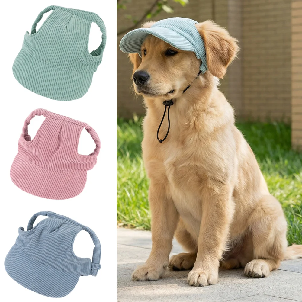 Casquette de baseball tendance pour grand chien, en velours côtelé durable, réglable, chapeau de soleil pour animaux de compagnie, pour chiens de petite, moyenne et grande taille, Golden Retriever,