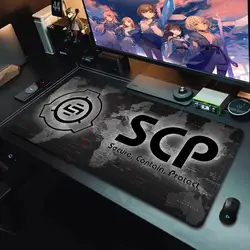 S_SCP F_Foundation 마우스 패드 미끄럼 방지 고무 마우스 패드 내구성이 뛰어난 키보드 마우스 매트 게임 액세서리 데스크 보호대 쿨 데스크 매트