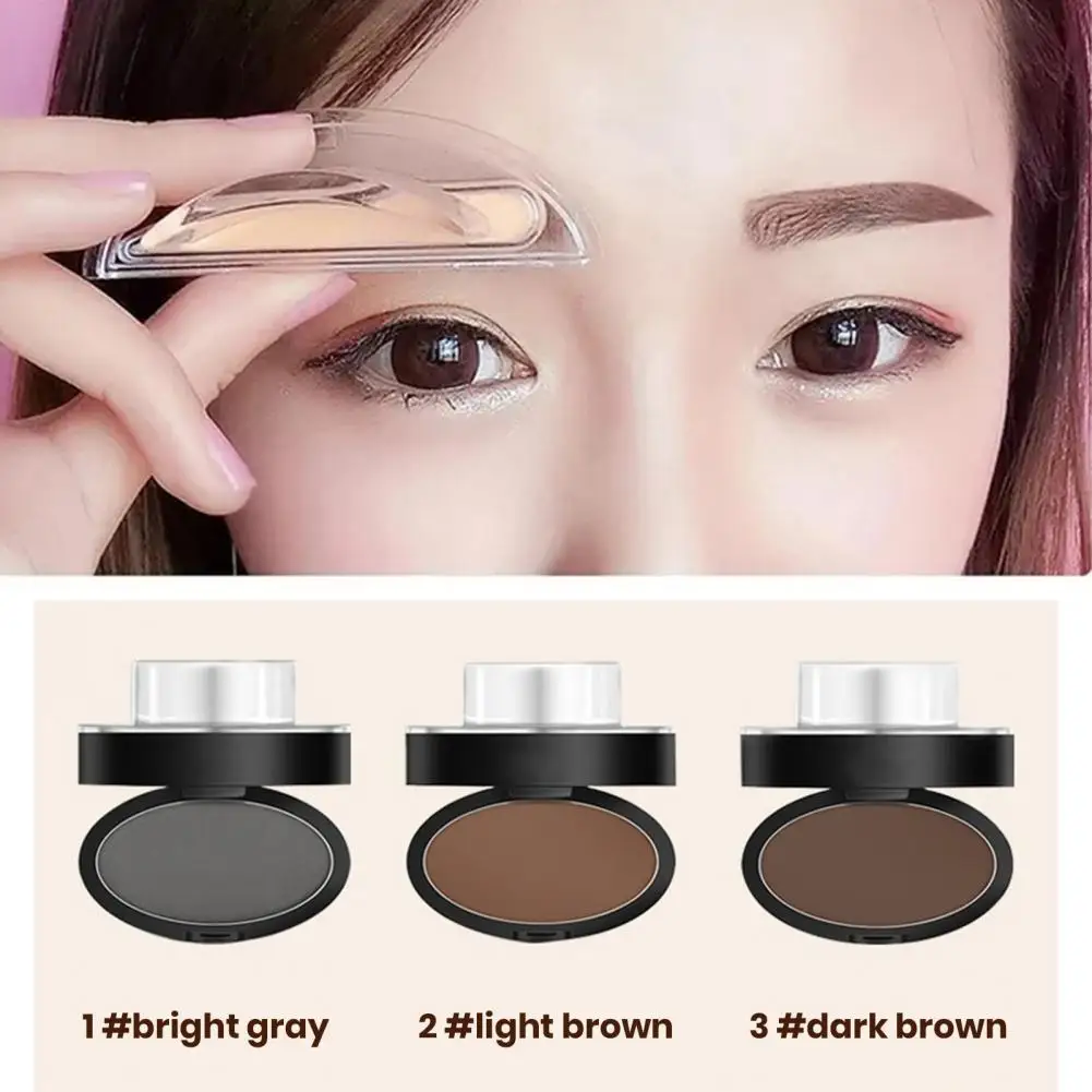 Pair Makeup Eyebrow Powder Seal Lazy Quick Eyebrow Stamp Waterproof Long lasting Natural Shape Brow Stamp Eyebrows Powder Brush