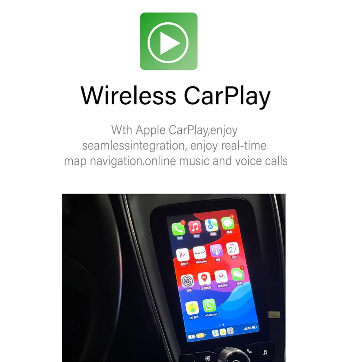 Wireless CarPlay Android Auto Retrofit Kit For McLaren 12C 650S 625C 675T P1 570S 540C 600LT Mirroring Link AirPlay