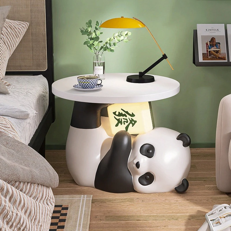 Creative panda floor ornament side table modern Art coffee tables animal shape advanced столик журнальный living room furniture