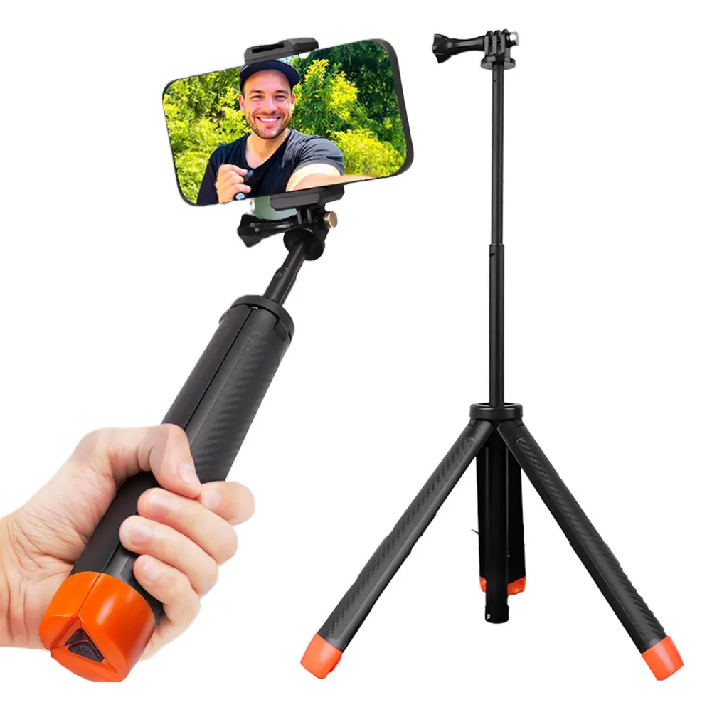 حامل ثلاثي القوائم قابل للتمديد لعصا السيلفي العائمة لملحقات كاميرا GoPro Action