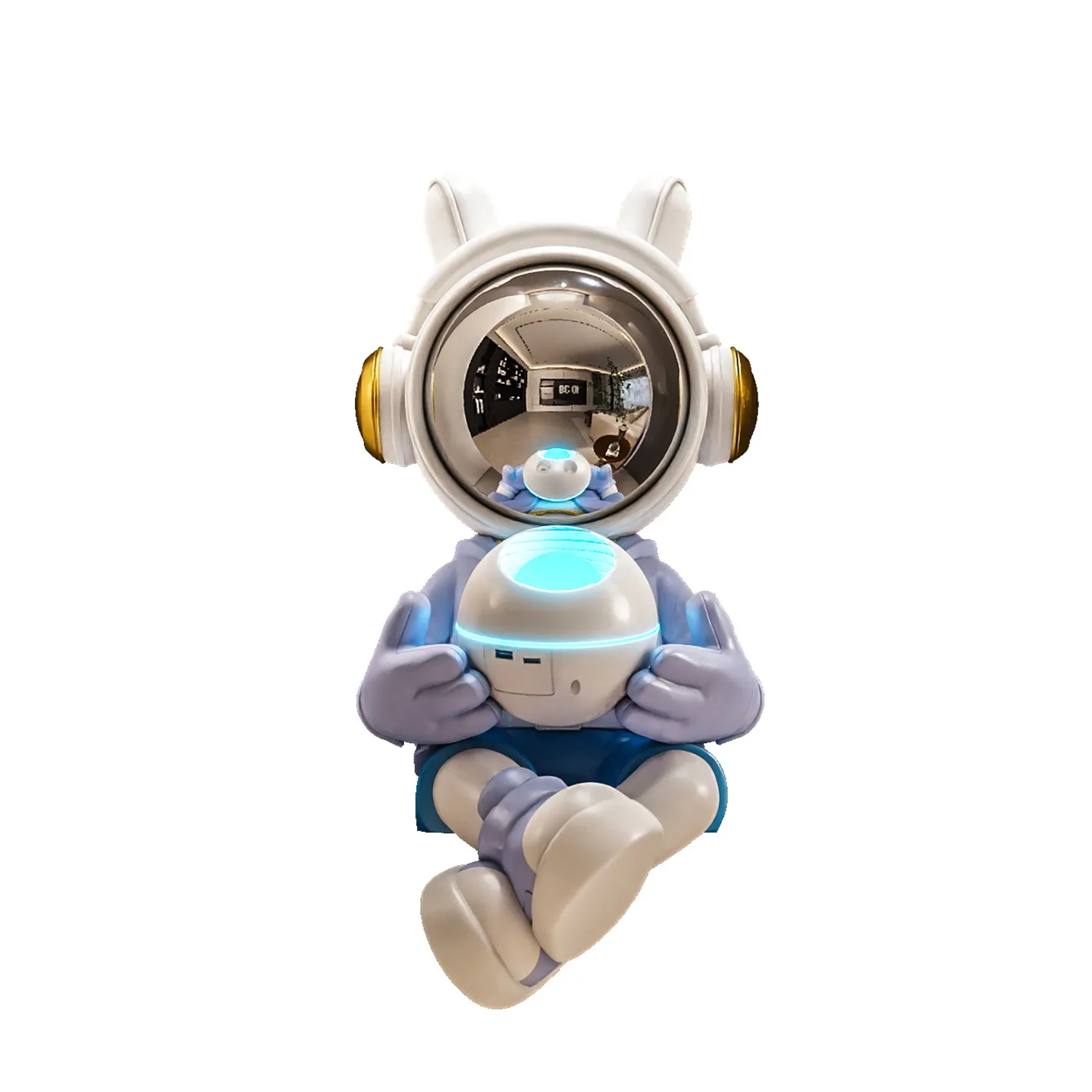 Home Decor Sitting Astronaut Statue Large Floor Decor Bluetooth Speaker Starry Sky Projector TV Cabinet Decor Housewarming Gifts