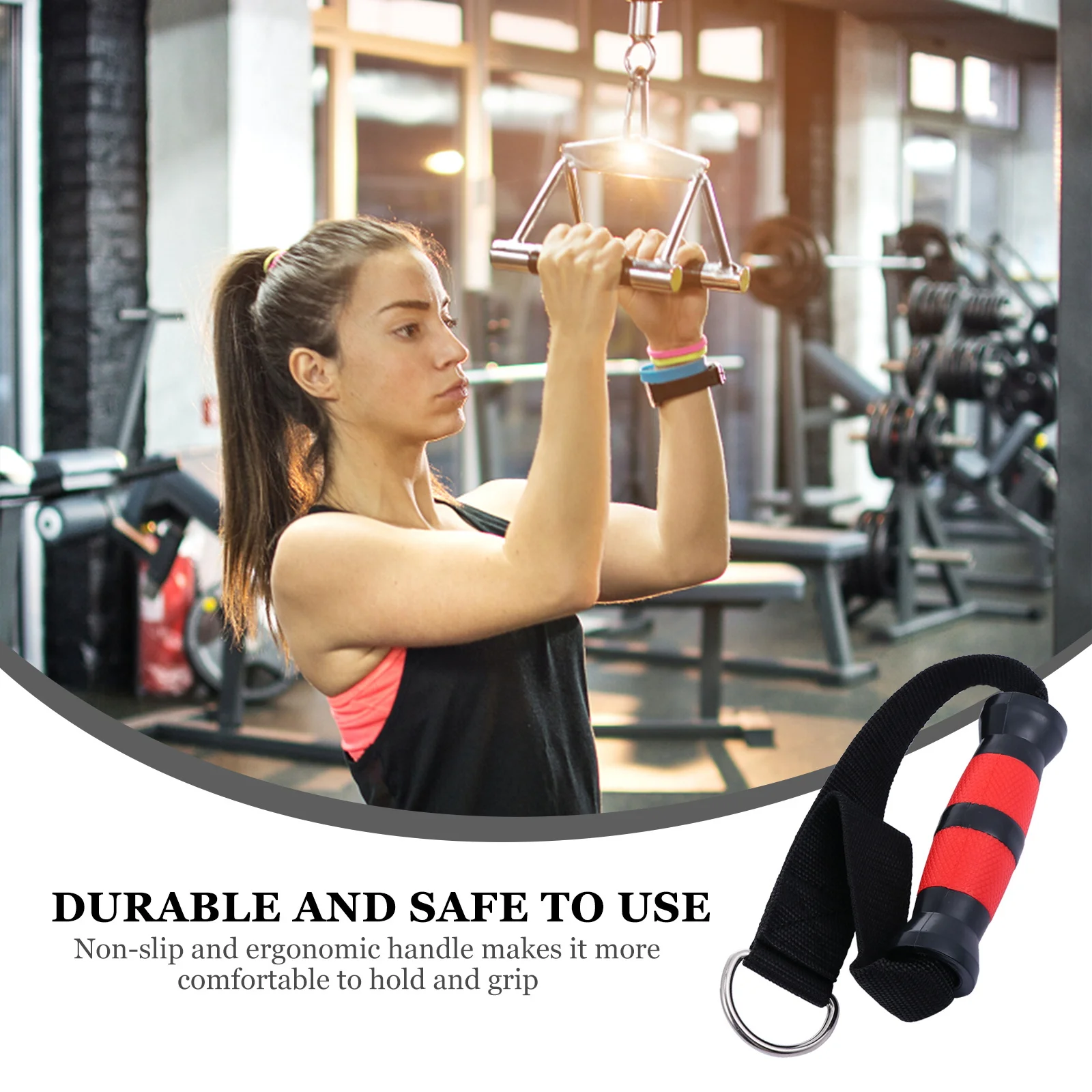 

1pc Pull Handle For Resistance Band Heavy Duty Fitness Grip Lightweight Workout Strap Home Exercise Cable Machine Attachment