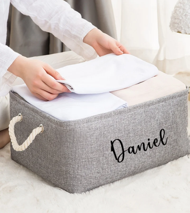 

Personalized Storage Basket Baby Gift Basket Kids Toys Bedroom Storage Custom Name Foldable Storage Basket Home Decor