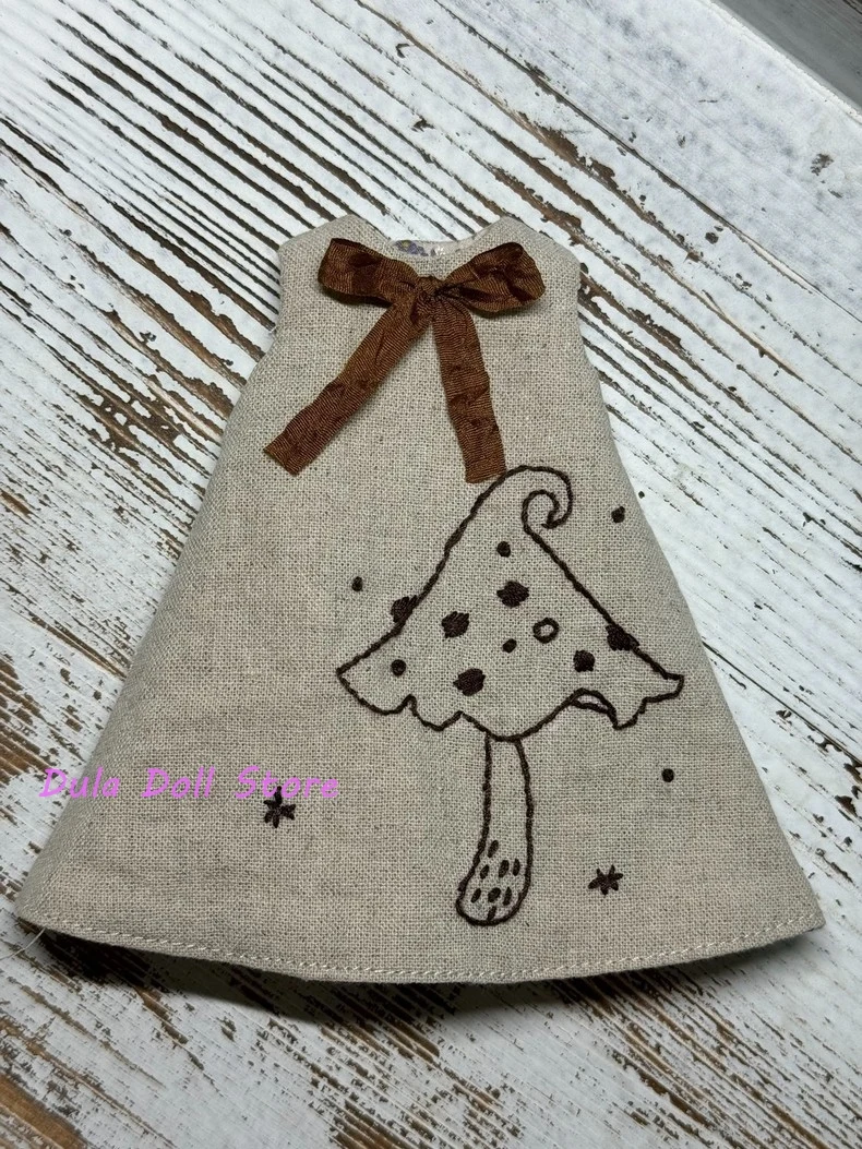 دولا ملابس دمى وفستان ريترو النمط الأدبي سلسلة الغابات المطرزة Blythe ob24 ob22 ICY JerryB 1/6 إكسسوارات دمي