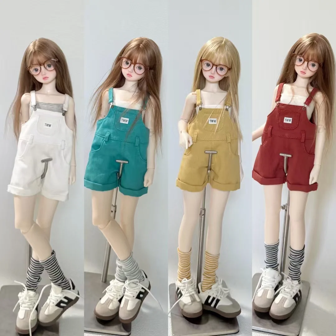 

BJD (1/4 BJD Doll Clothes)Overalls Suspenders Halter Tops Base Layer Shirts Striped Socks High-end Feel Sense Retro Style