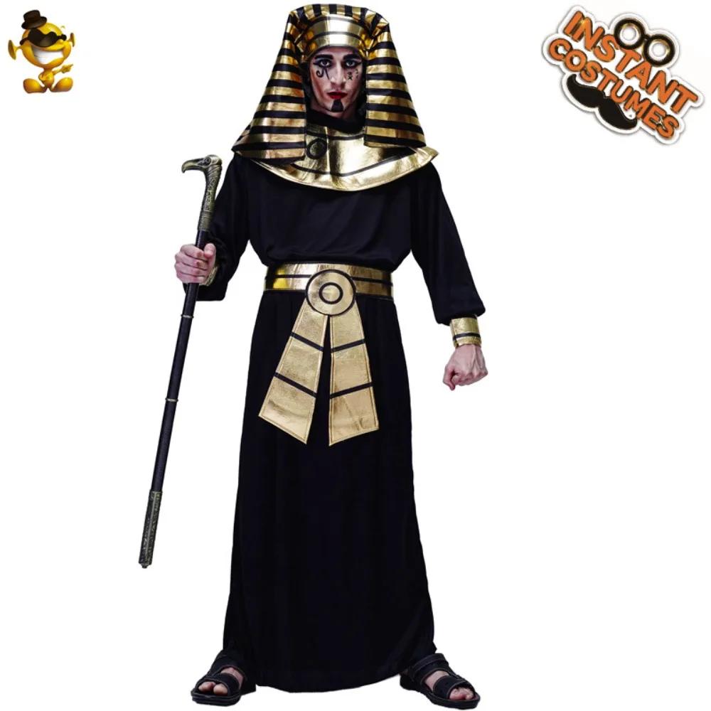 Adult Men's Halloween Egyptian Pharaoh Party Costume Egyptian Male King Stage Costume Cosplay