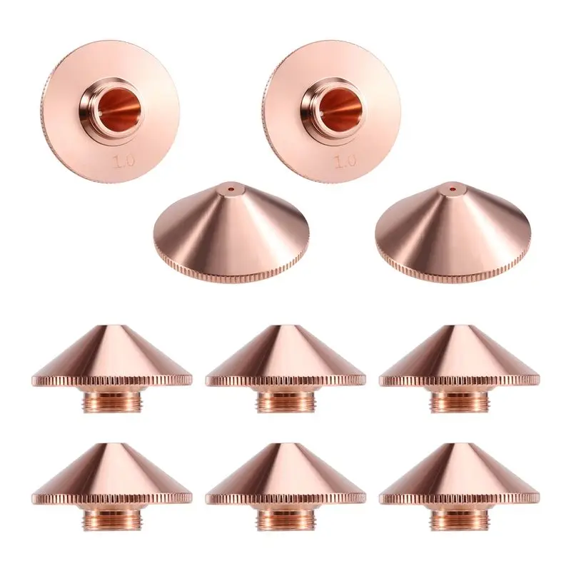 ABSS-10PCS Laser Cutting Nozzles D28 1.0 For Raytools Precitec WSX Fiber Cutting Machine Single Layer Chrome Plated Nozzle