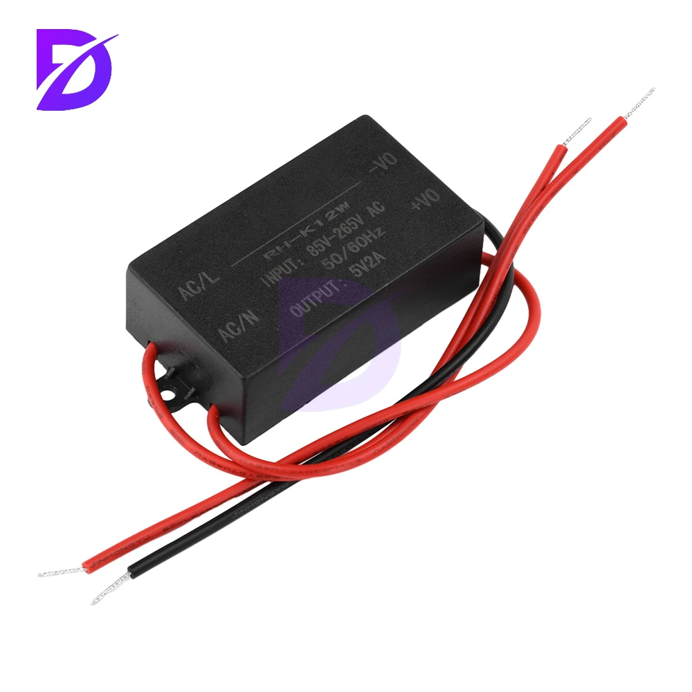 Moduł zasilania AC/DC na DC Buck AC85-265V na DC5V2A 12V1A 12W Mini wodoodporny zasilacz regulator prądu stałego