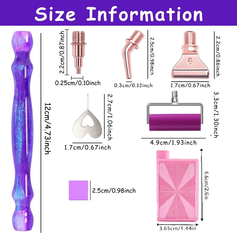DIY Diamond Painting Pen Tool Set, with Push-Pull Storage Tray, Includes Screw-On Metal Head Roller Diamond Painting Pen, Suitable for Art and Crafts