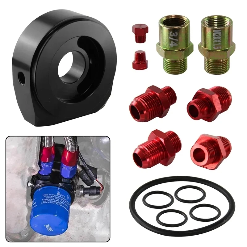 

Universal AN10 M20 x1.5 Oil Filter Cooler Sandwich Plate Adapter + AN8 Fittings Aluminum