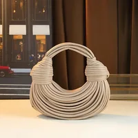 Ladies2025New Luxury Designer Handbags Hand-woven Noodle Bag Knot Bag silver Dinner Bag - Image 6