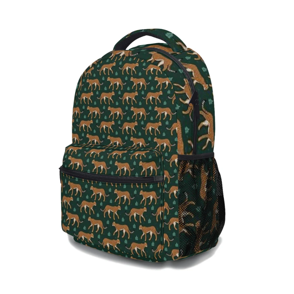 New fashion Wild Jungle Cheetahs - Dark GreenPattern School Bag Print zaino leggero