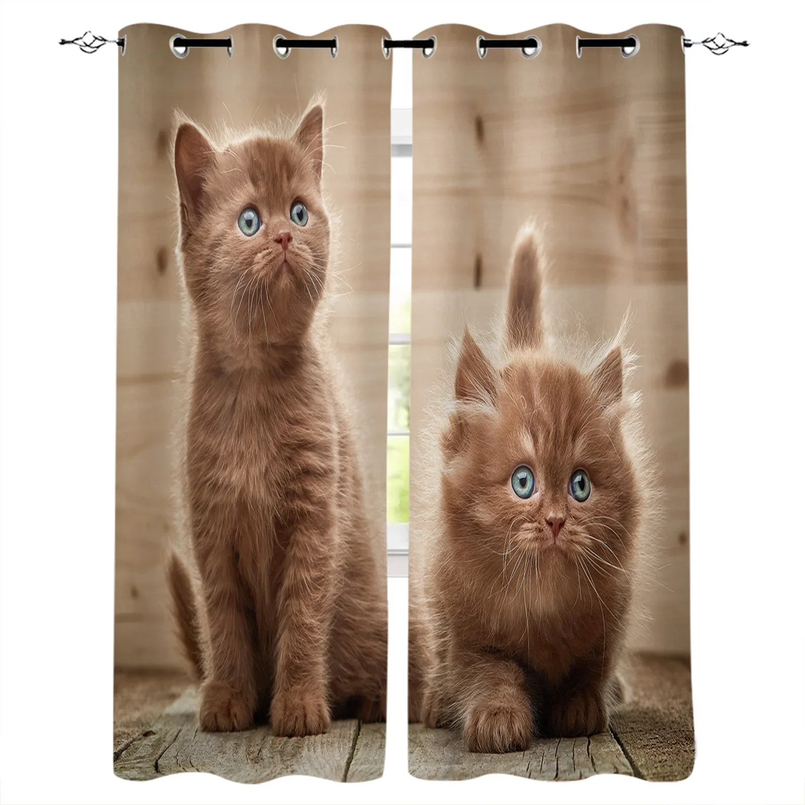 

Cute Pets Cat Blackout Curtains Window Curtains For Bedroom Living Room Decor Window Treatments