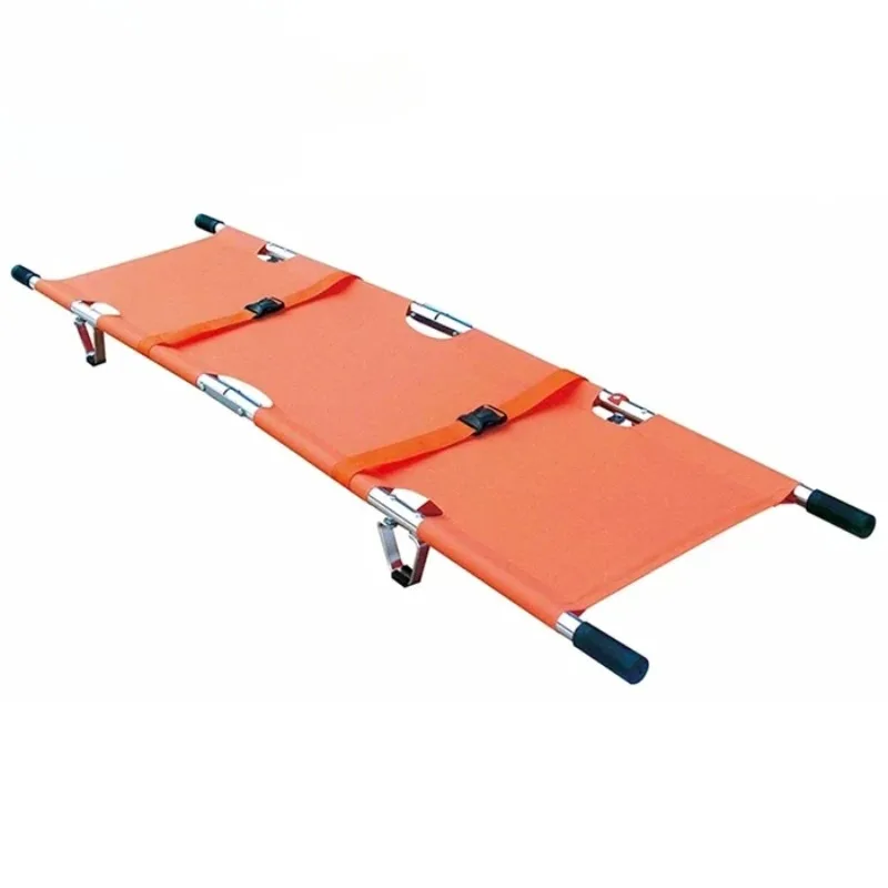 Hospital Folding Stretcher Multifunctional Thickened Aluminum Alloy Single Frame Simple Stainless Steel Single Frame Beds