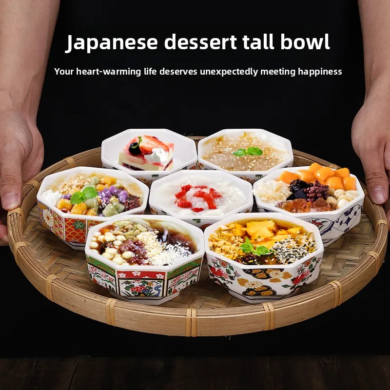 

Creative Melamine Japanese Dessert Bowl,Hot Pot Self-service Hexagonal Seasoning Bowls, Restaurant High-value Self-service Bowl