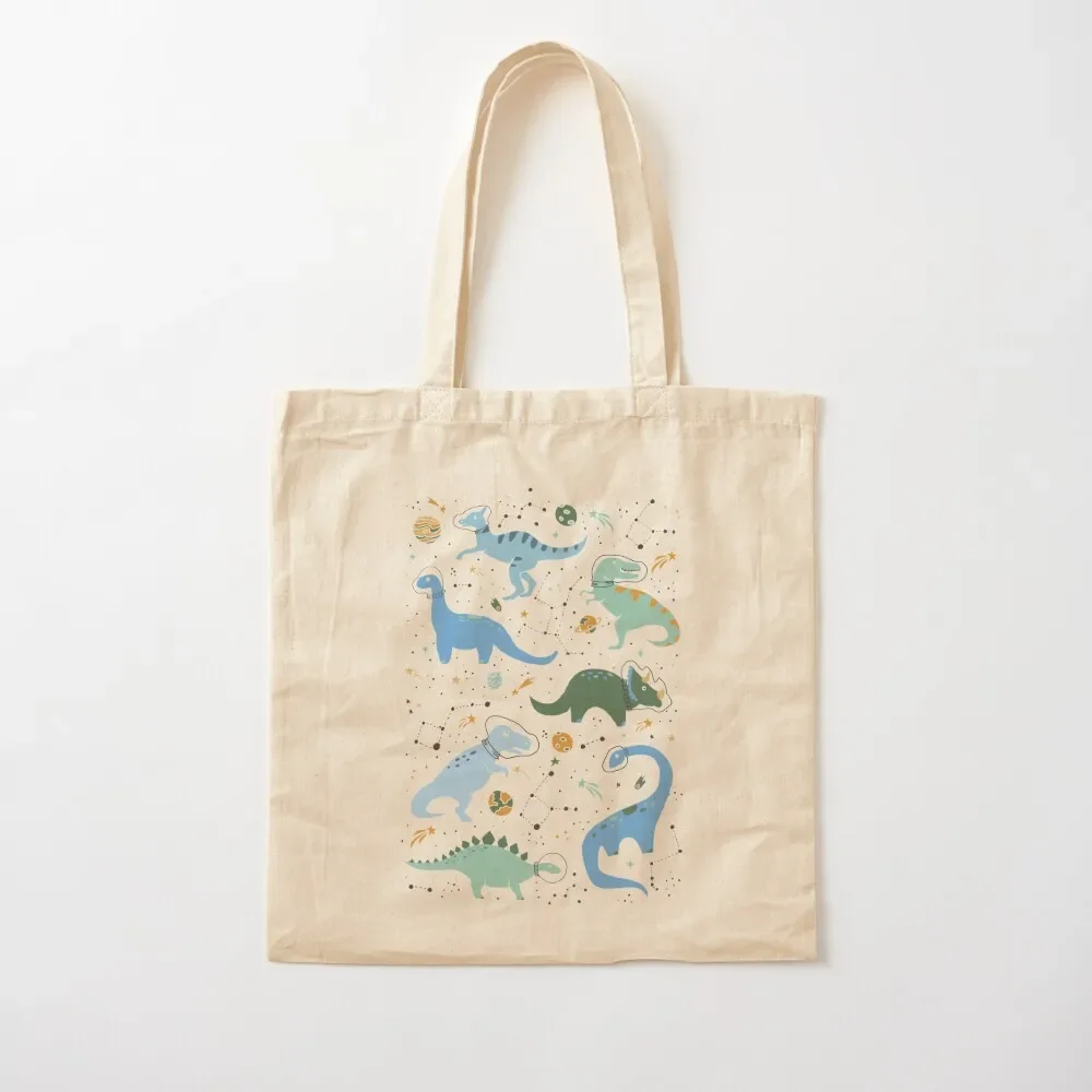 

Space Dinosaurs in Blue Tote Bag tote bag woman canvas shopping bag