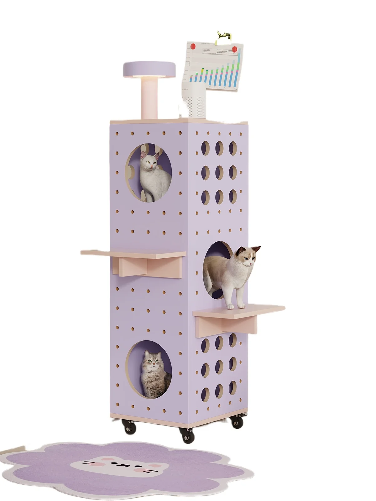 

Cat Nest Pet Locker Household Display Rack French Cream Air Cabinet Removable Indoor Cat Villa
