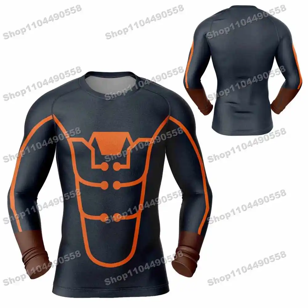 9th حديثا الكرتون طفح الحرس تصفح جيرسي الشاطئ السراويل ملابس السباحة الغوص رياضة طويلة الأكمام MMA BJJ الرجال جيو جيتسو اللياقة البدنية مجموعات #3